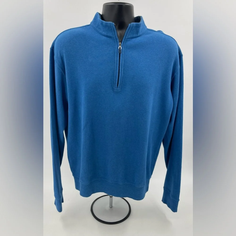 Peter Millar Melange 1/4 Zip Pullover Sweatshirt Med Blue Men’s Medium M MF16K36